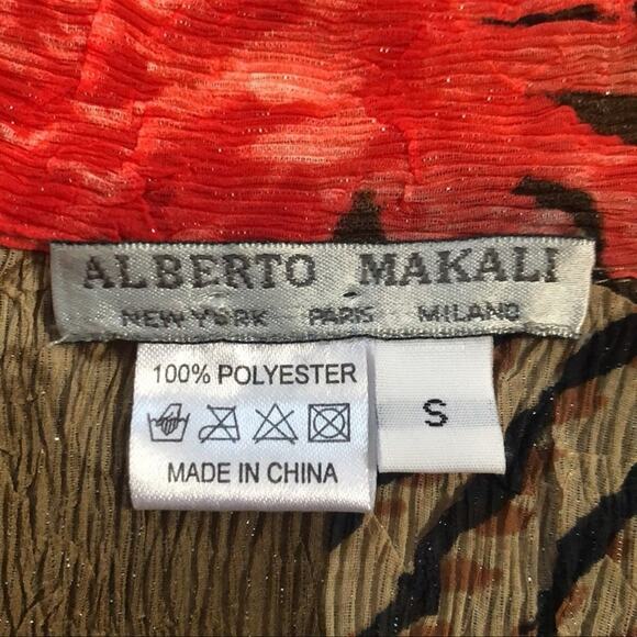 Vintage Alberto Makali Y2K Semi-Sheer Crinkle Abstract Blouse Size Small NWOT - Picture 13 of 14